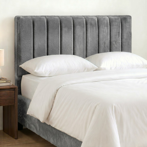 Grey tall headboard plush - grey,