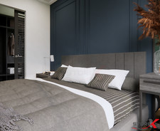 Headboard Plush Fabric Padded